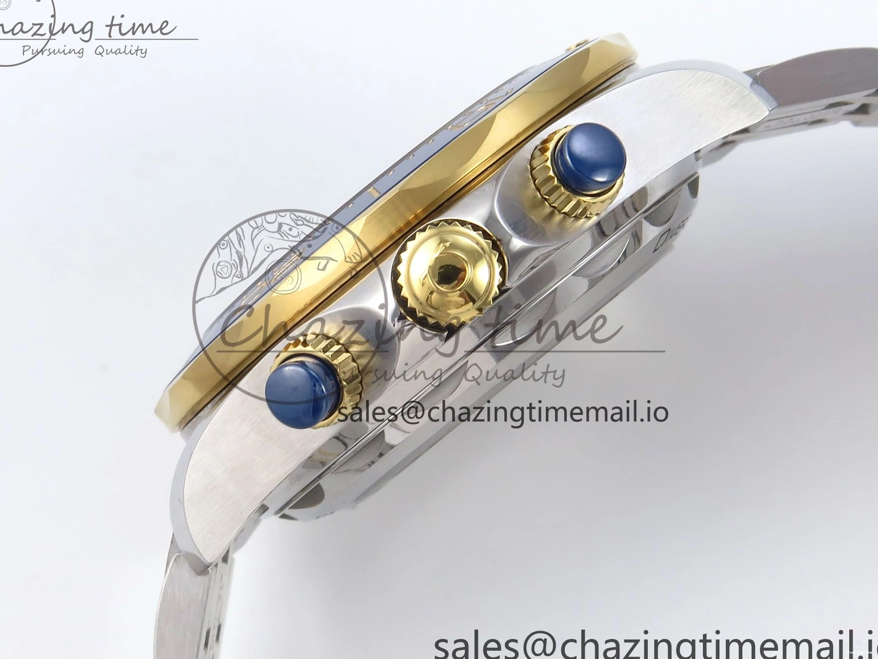 0306 Seamaster 300m Chrono SS YG OMF 1:1 Best Edition Blue Dial on SS YG Bracelet A Seasonal 7691